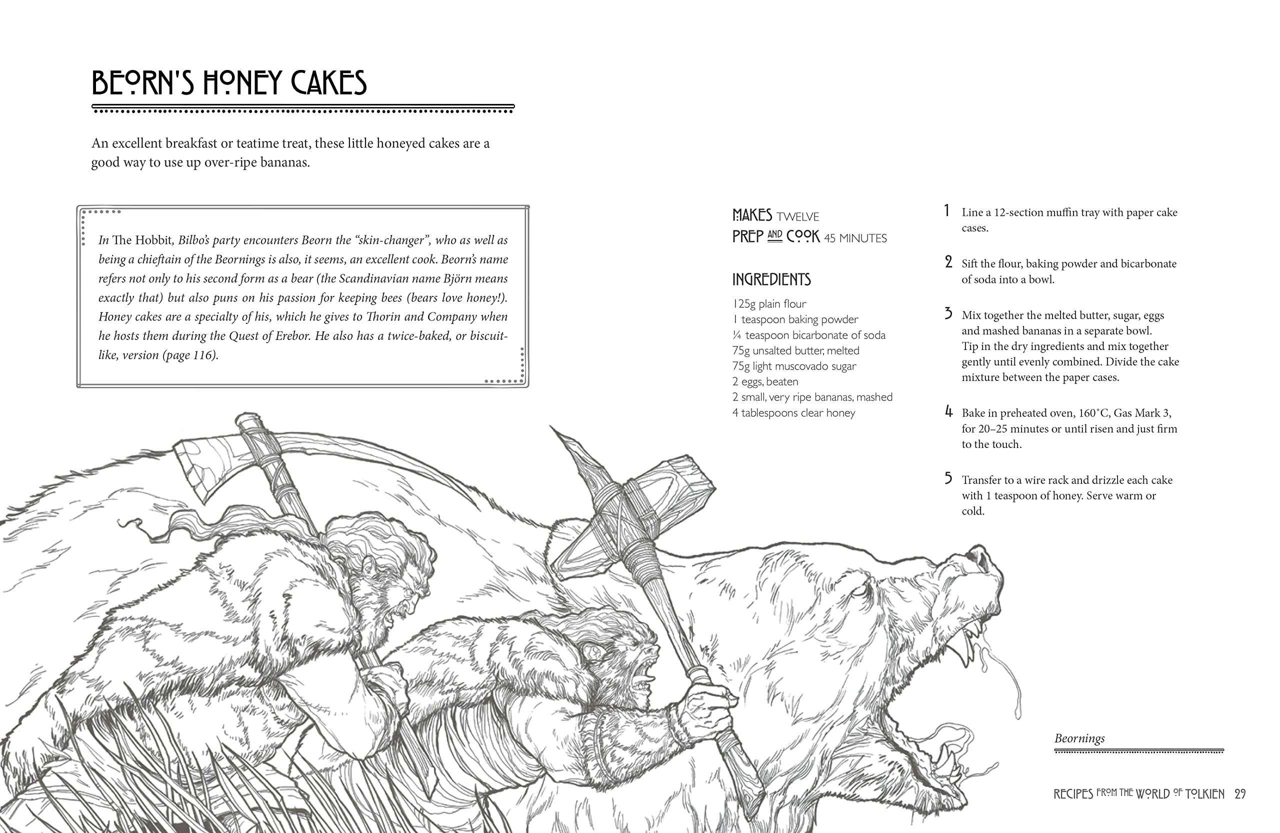 Angled view of the Recipes from the World of Tolkien hardback cover showing title and Pyramid imprint
