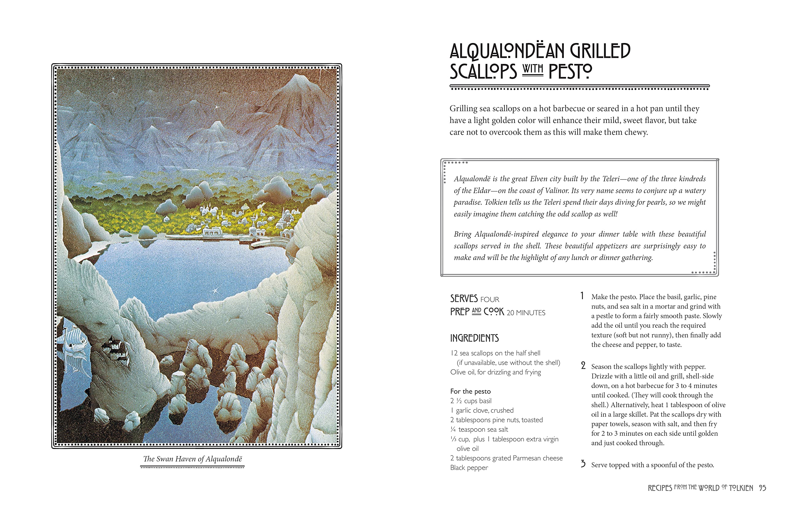 Close-up of the Recipes from the World of Tolkien hardback cover design and title text