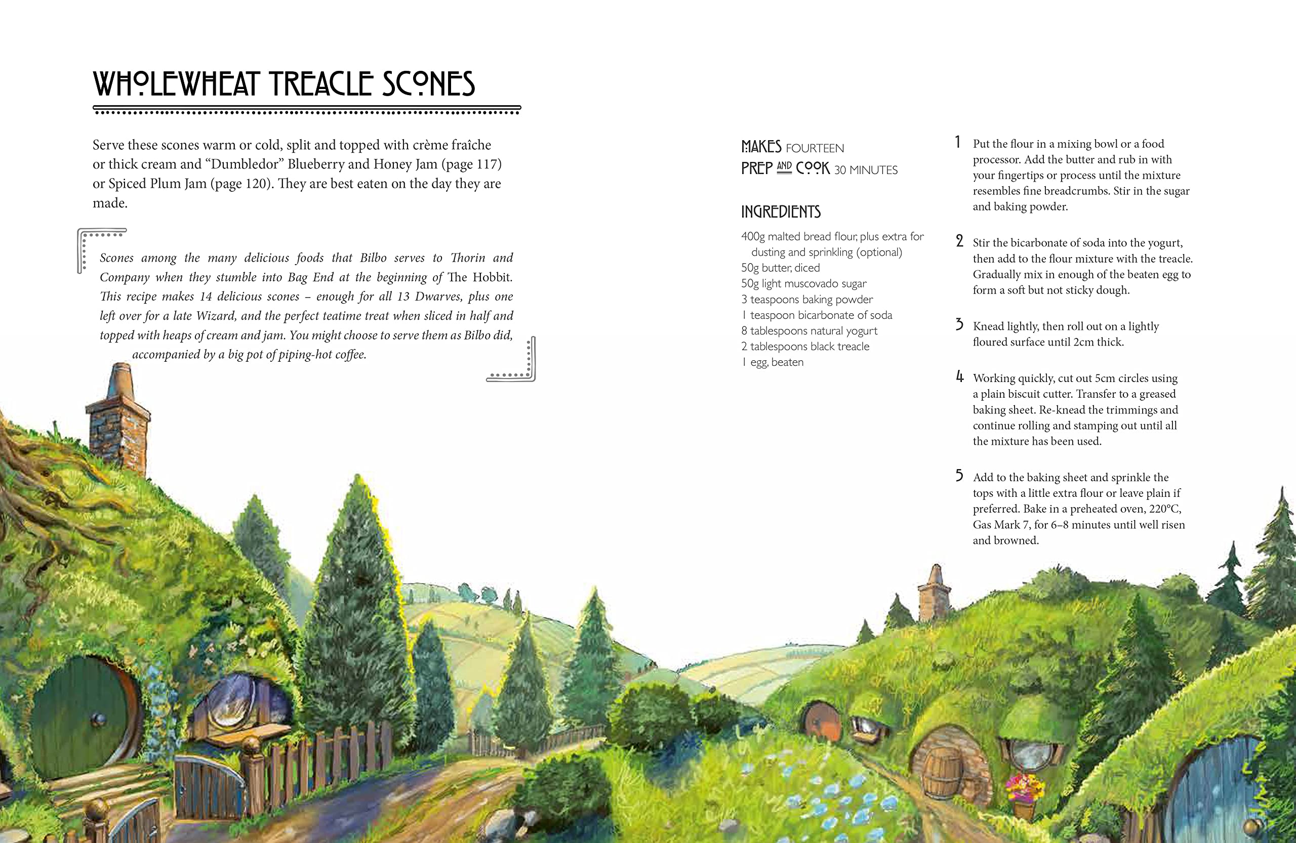 Back cover of Recipes from the World of Tolkien hardback cookbook with Middle-earth recipe description