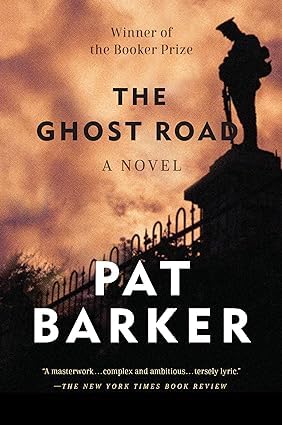 Close-up of the Regeneration Trilogy paperback spines and ISBN details by Pat Barker