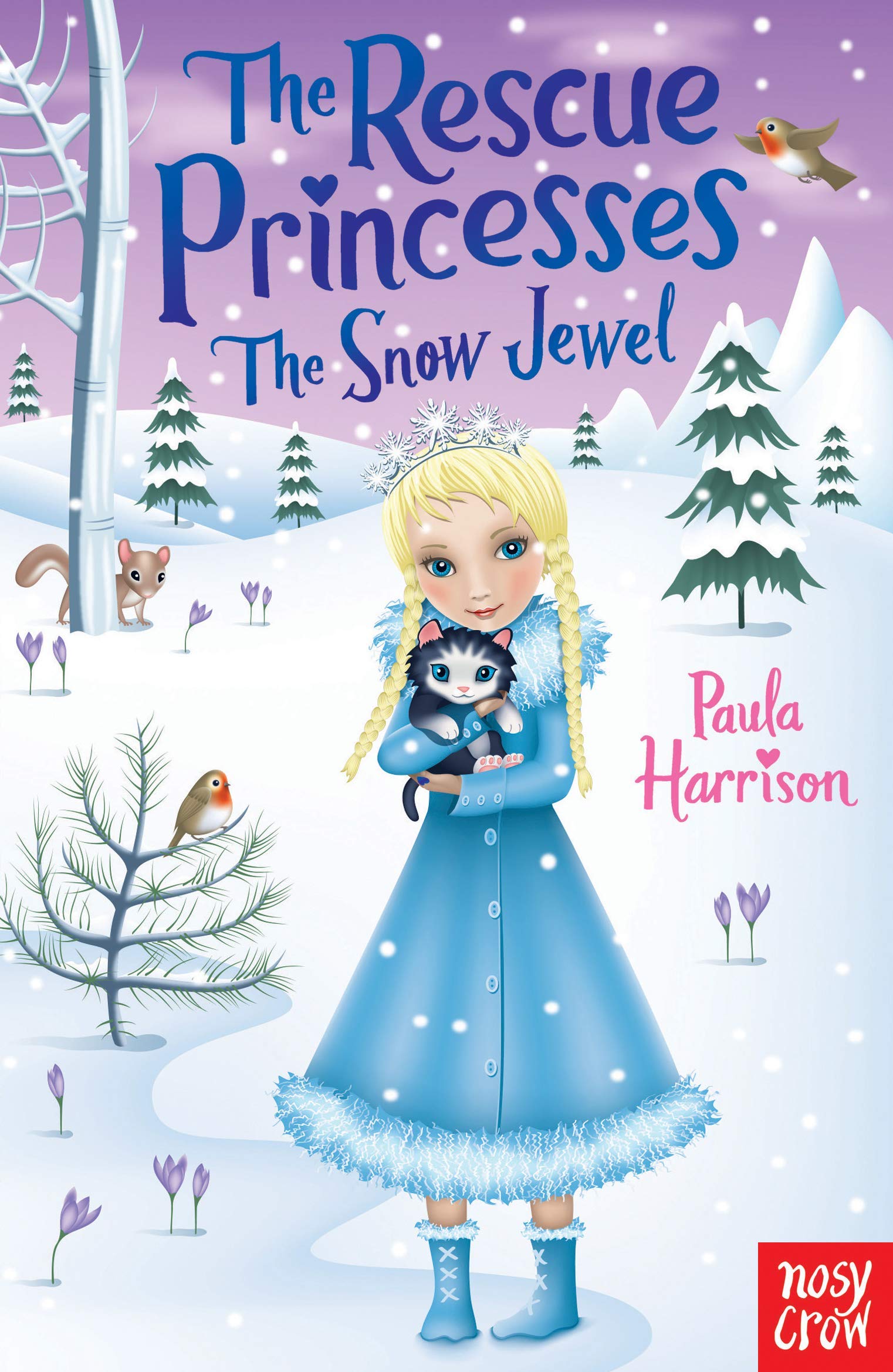 Overhead view of the complete Rescue Princesses 10-book set by Paula Harrison, paperback covers for ages 7-9 readers.