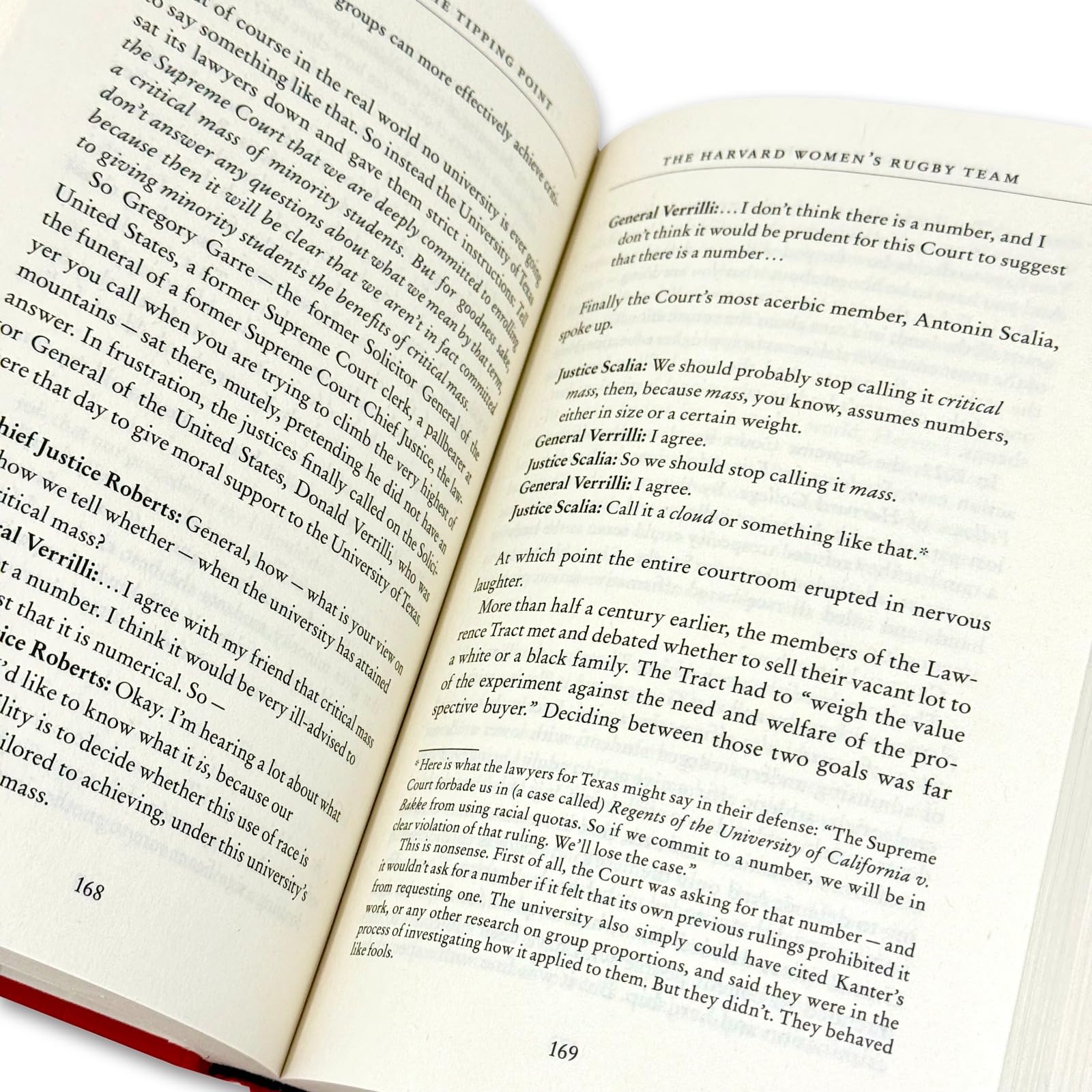 Side angle view of the Revenge of the Tipping Point hardcover book spine and edges