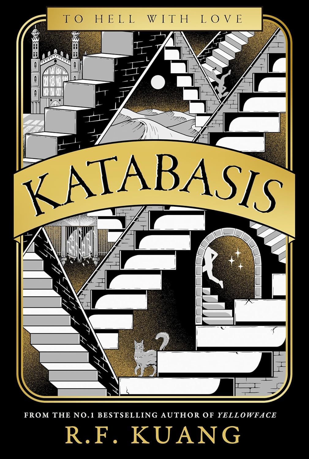 Back cover artwork and synopsis for the R.F. Kuang 3 Books Collection Set including Katabasis, Babel, and Yellowface