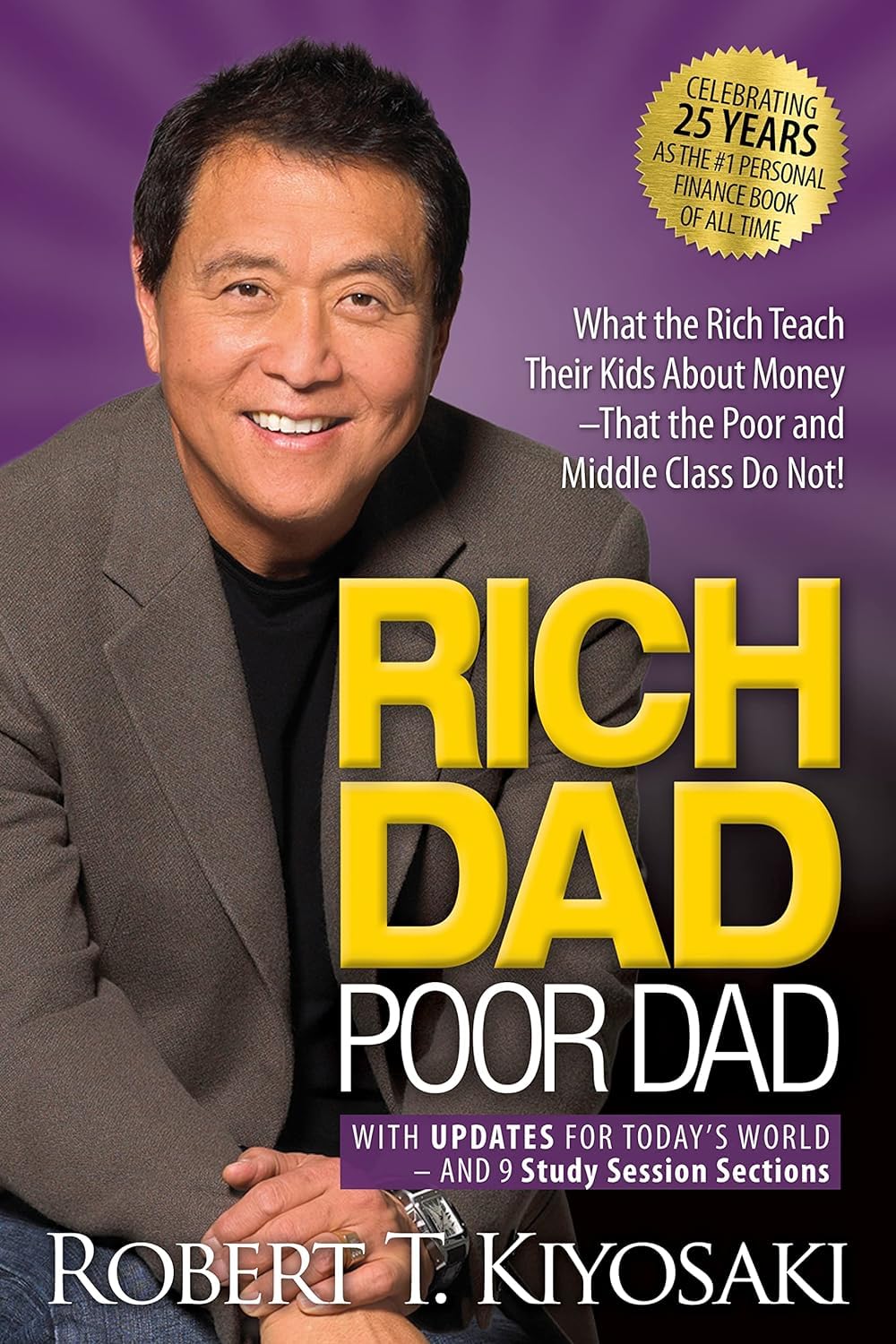 Close-up of the Plata Publishing paperback covers included in the Robert T. Kiyosaki 4-book set.