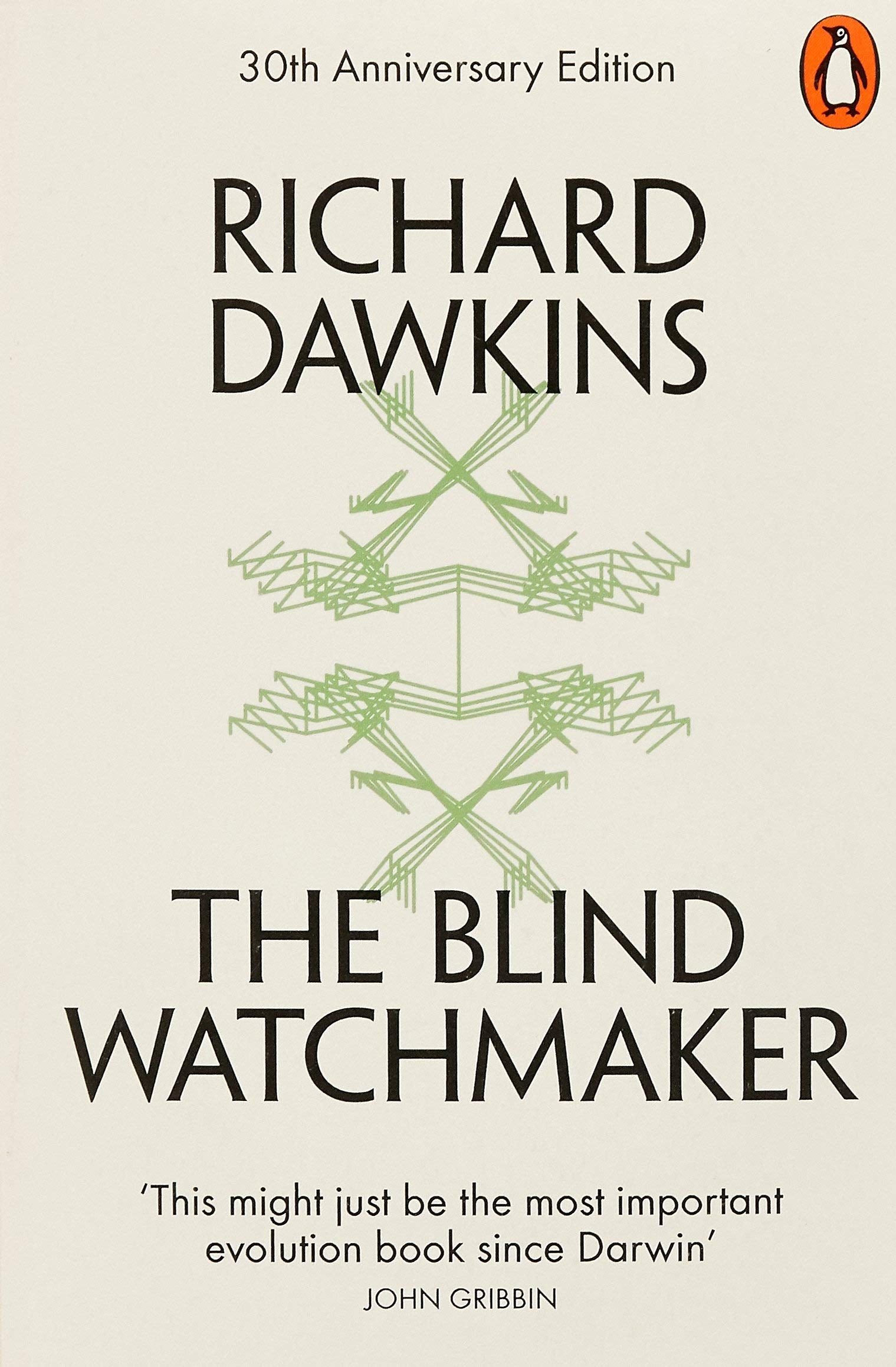 Richard Dawkins paperback book set stacked together, showing spines of Selfish Gene, Blind Watchmaker, and God Delusion editions from Oxford and Penguin.