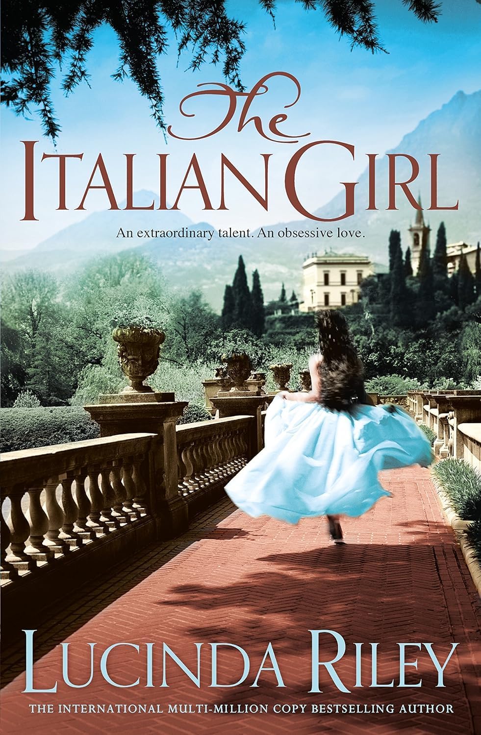 Close-up front cover of The Italian Girl by Lucinda Riley paperback historical fiction novel
