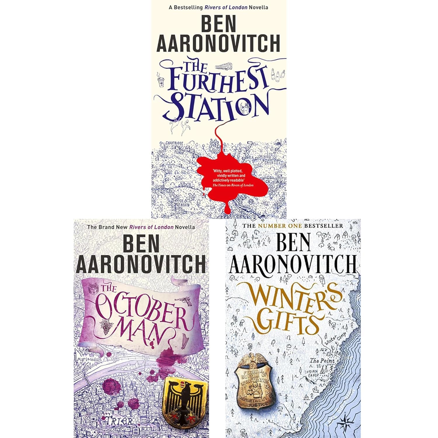 Rivers of London 13 Books Collection Set by Ben Aaronovitch - stacked view of the complete paperback series