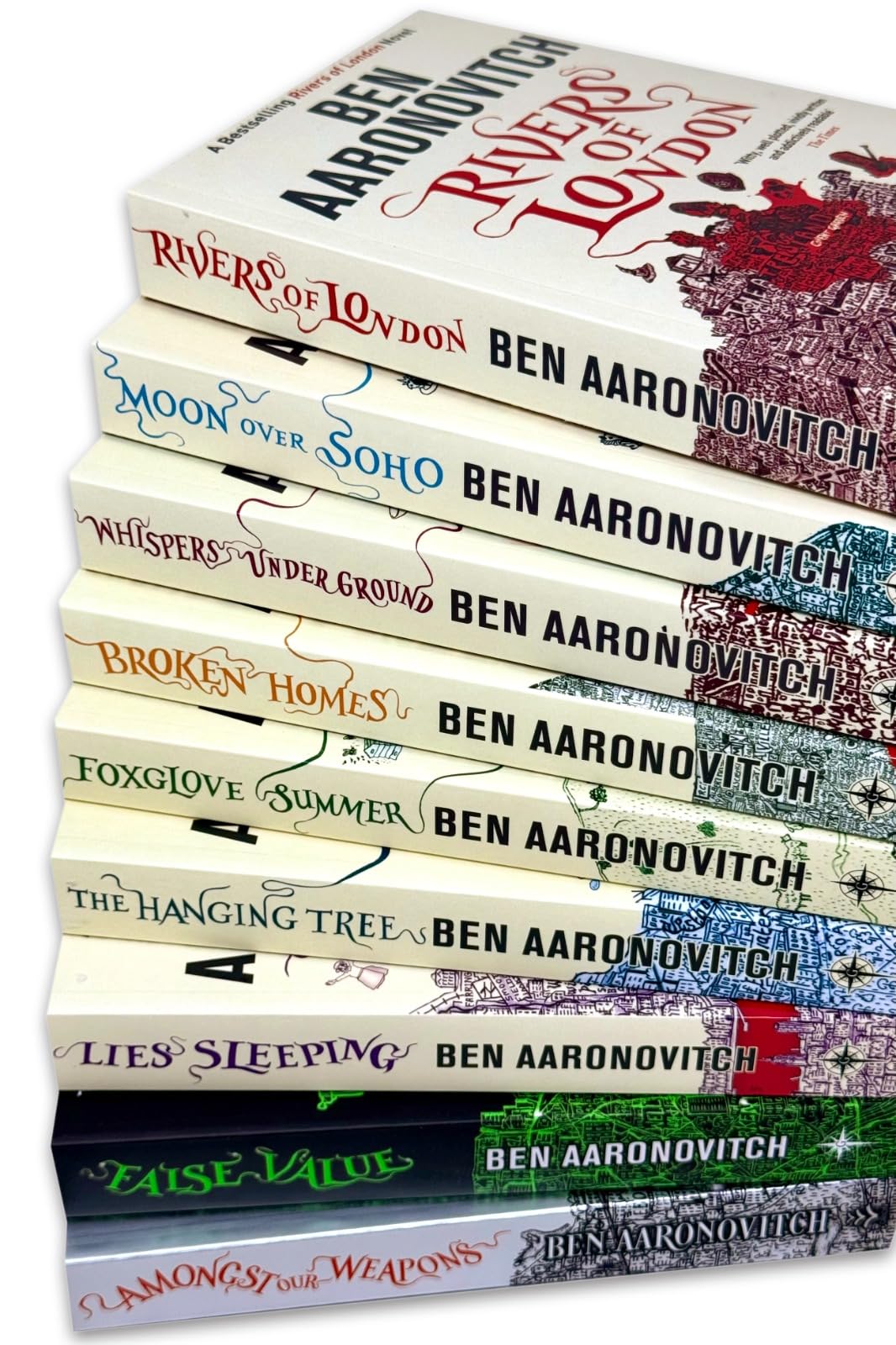 Whispers Under Ground and Broken Homes paperback covers from the Rivers of London series