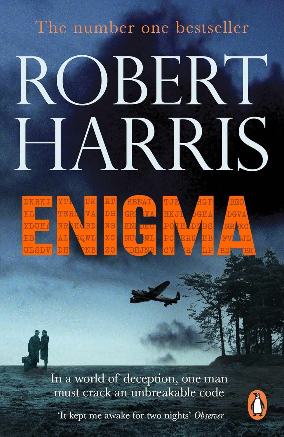 Back cover blurb view of one of the Robert Harris historical thriller paperbacks in this set