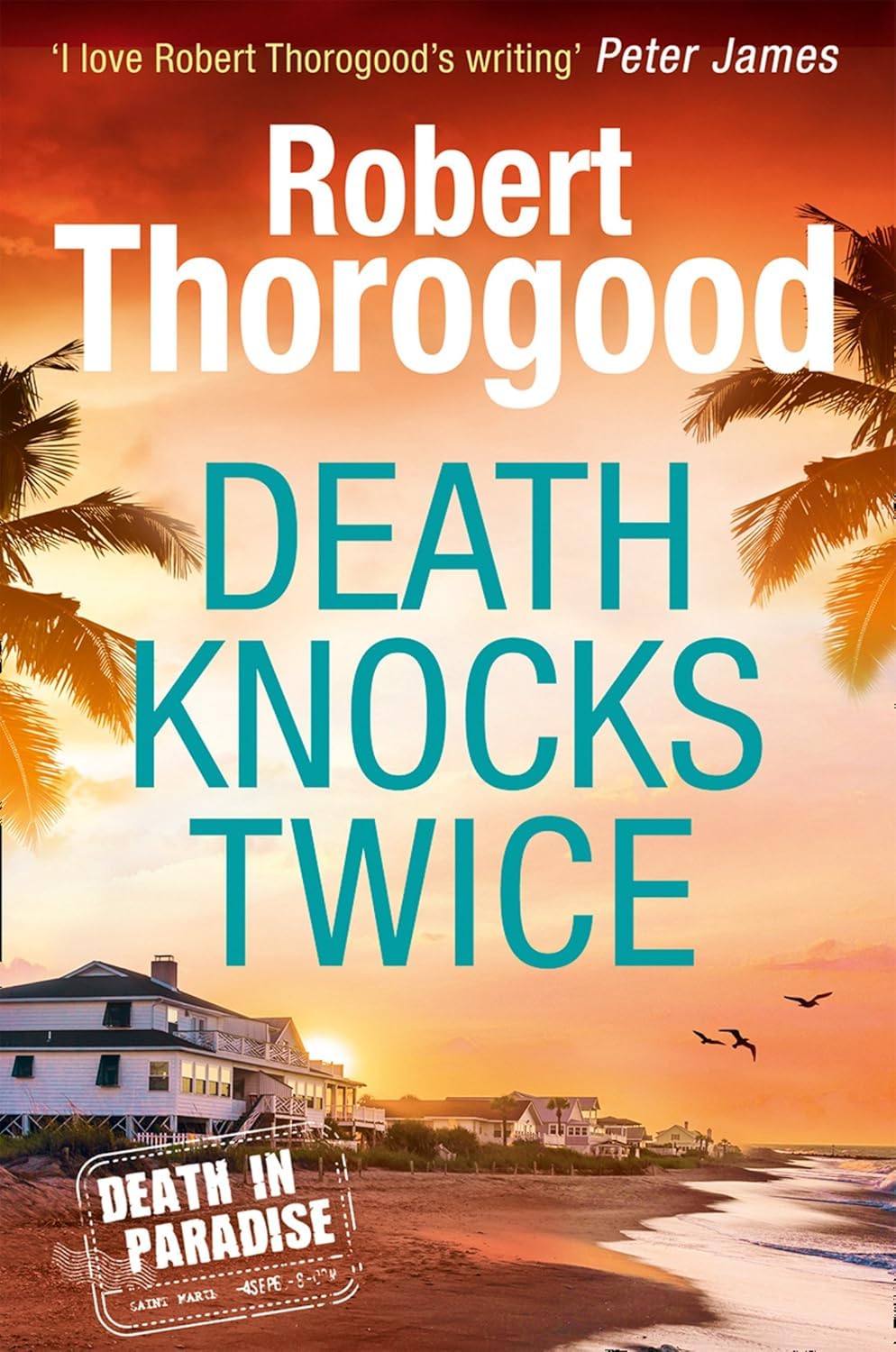 close-up of two Marlow Murder Club paperback covers from the Robert Thorogood collection