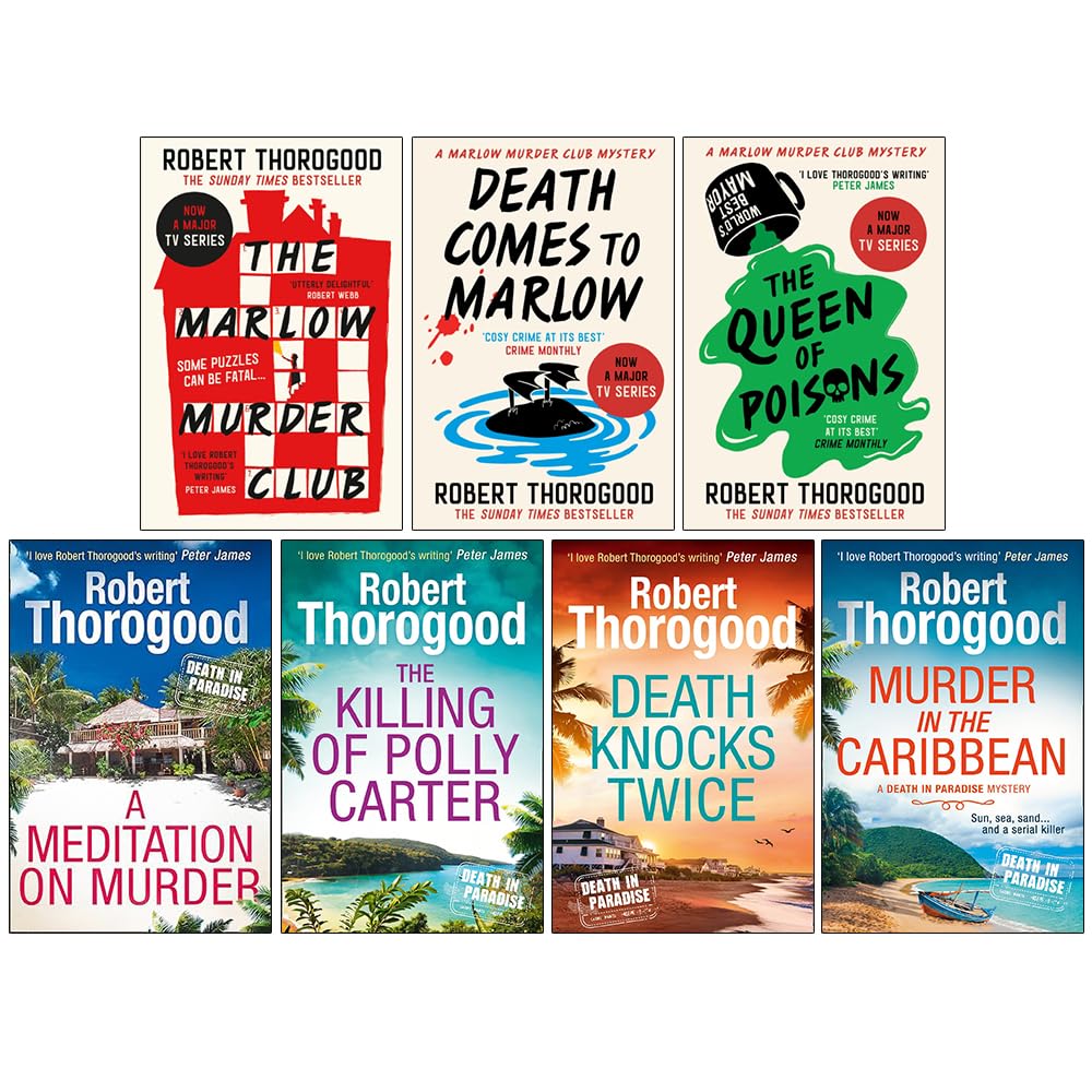 front cover of the Robert Thorogood 7-book paperback collection, showing the boxed set spine and titles