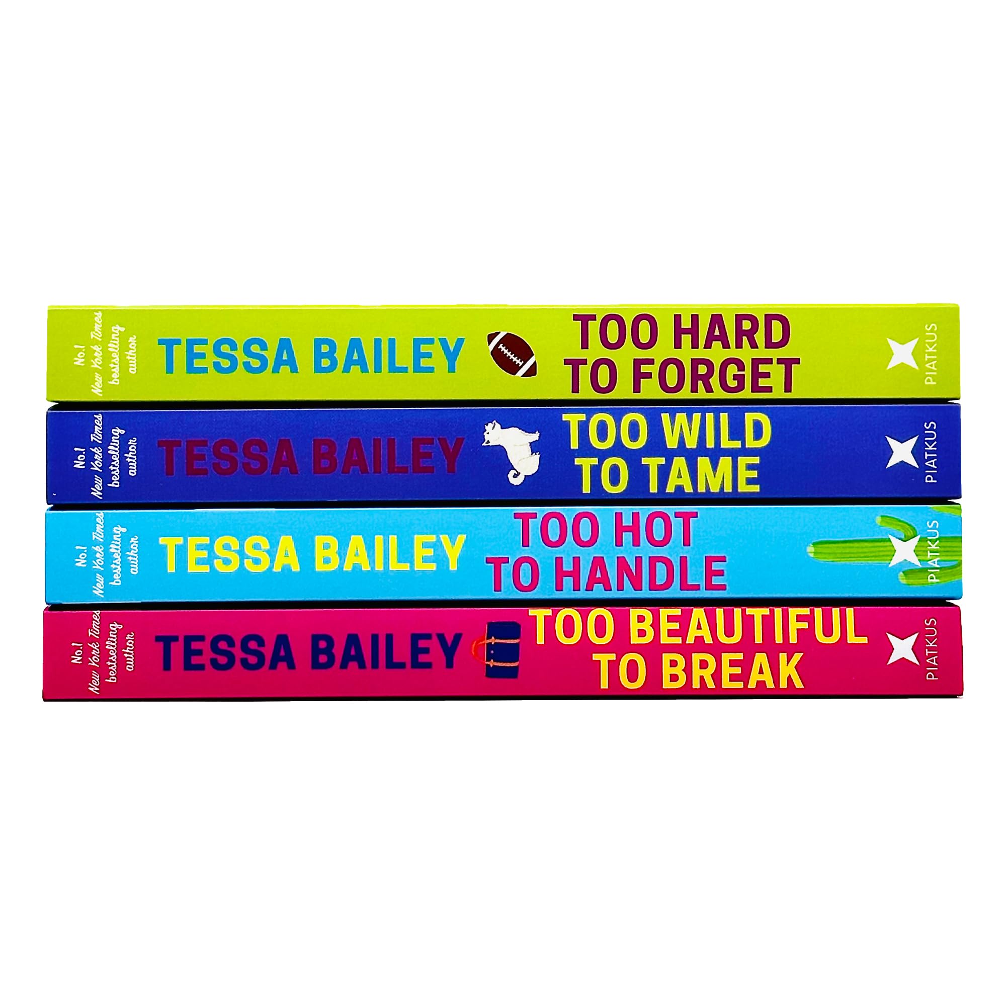 Close-up of Too Hot to Handle and Too Wild to Tame paperback covers from the Romancing the Clarksons series