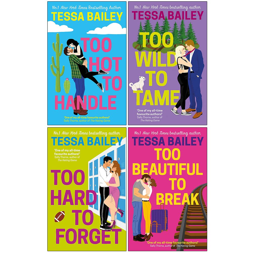 Too Hard to Forget and Too Beautiful to Break paperback covers from Tessa Bailey's Romancing the Clarksons set
