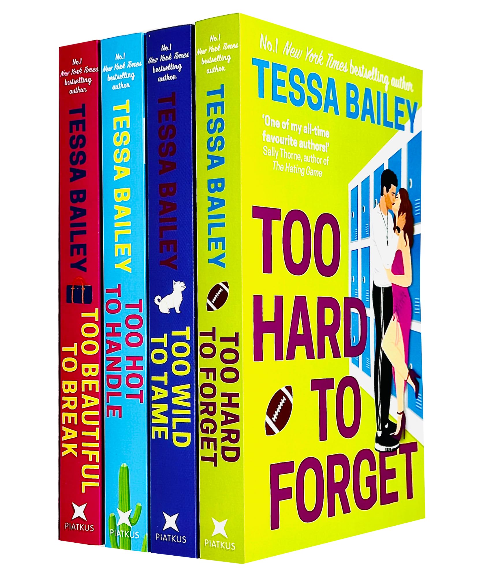 Front covers of Romancing the Clarksons 4-book paperback collection by Tessa Bailey