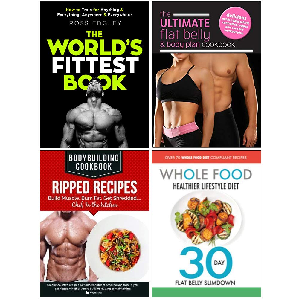 Ross Edgley 4 Books Collection Set paperback front cover featuring The World's Fittest Book and three cookbooks