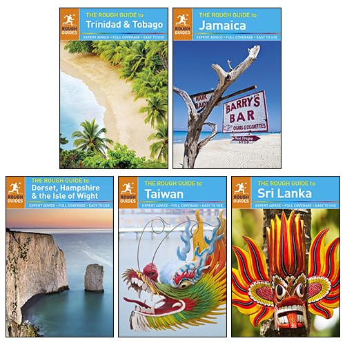 Front cover of the Rough Guides 5 Books Collection Set paperback showing all five travel guide covers