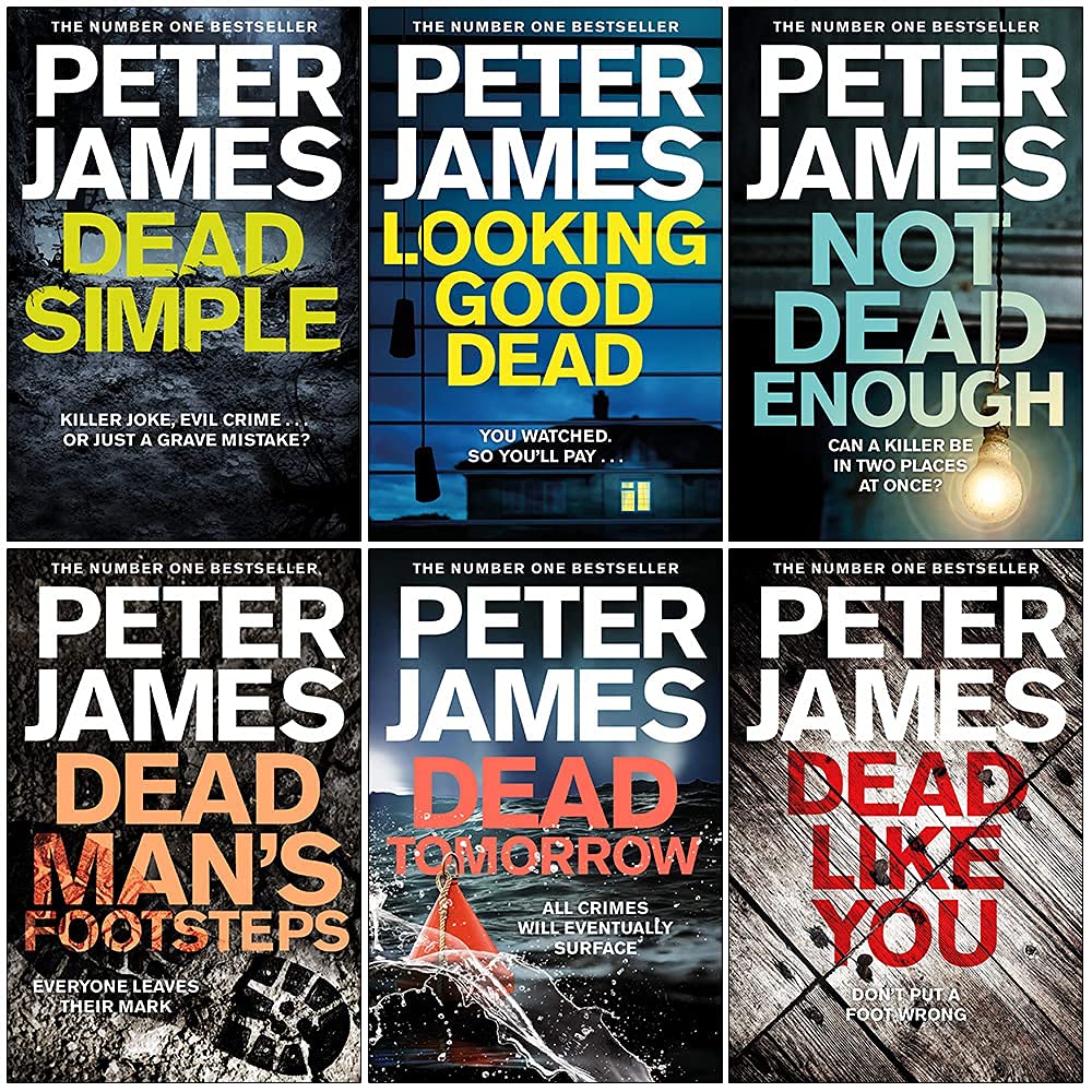 Roy Grace Series 6 Book Collection Set by Peter James - front covers of all six paperbacks