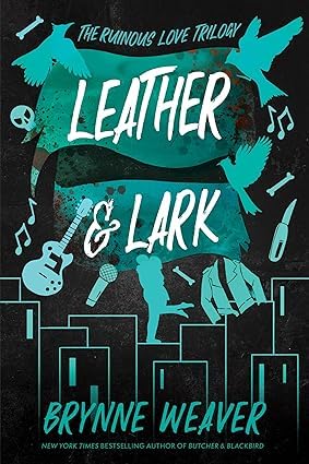 Butcher & Blackbird and Leather & Lark paperbacks displayed together showing spines and back cover blurbs
