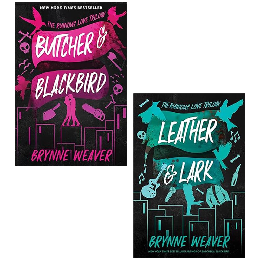 The Ruinous Love Trilogy 2 Books Collection Set by Brynne Weaver - Butcher & Blackbird and Leather & Lark paperback front covers