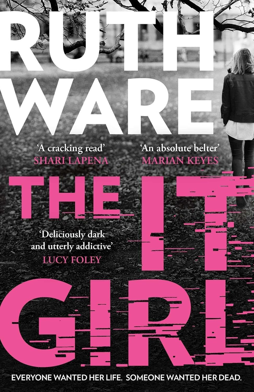 Close-up spine and cover detail of the Ruth Ware paperback thriller collection set