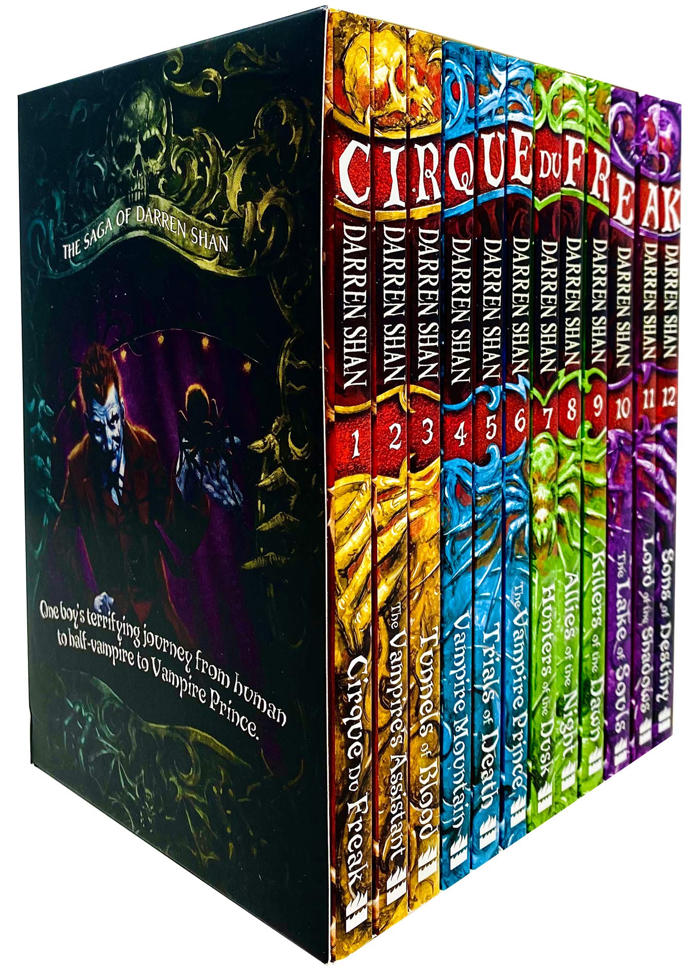 The Saga of Darren Shan 12-book paperback collection set by Darren Shan, front cover box set display