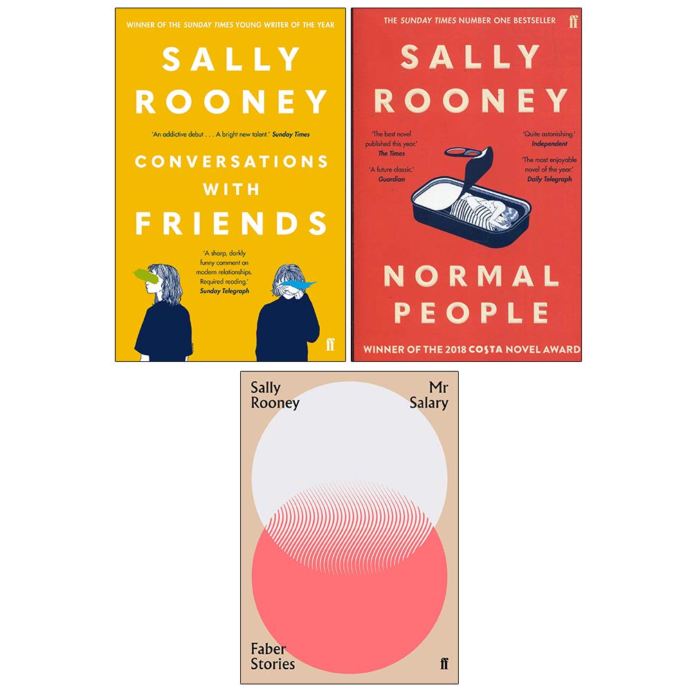 Sally Rooney 3 books collection set paperback front covers, Conversations with Friends, Normal People and Mr Salary