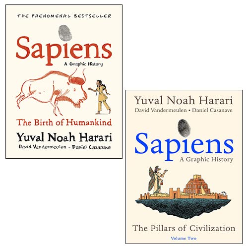 Sapiens: A Graphic History 2-book hardback set by Yuval Noah Harari - front cover of Volume 1, The Birth of Humankind