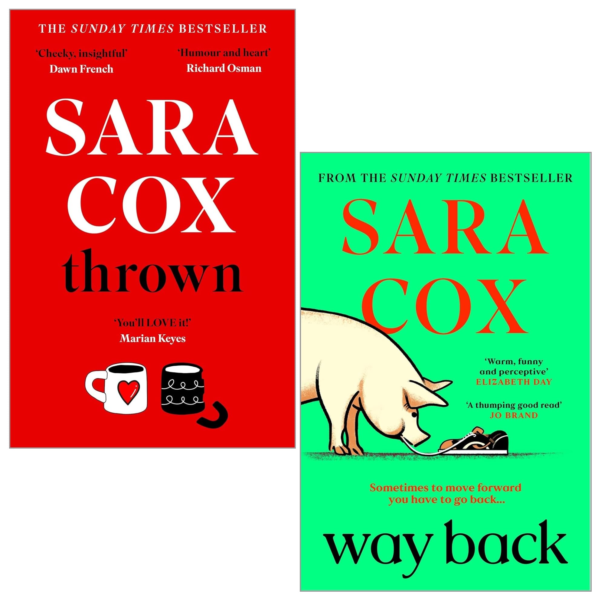 Sara Cox 2 Books Collection Set paperback front covers of Way Back and Thrown