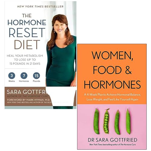 Sara Gottfried 2 Books Collection Set featuring The Hormone Reset Diet and Women, Food and Hormones, front cover view