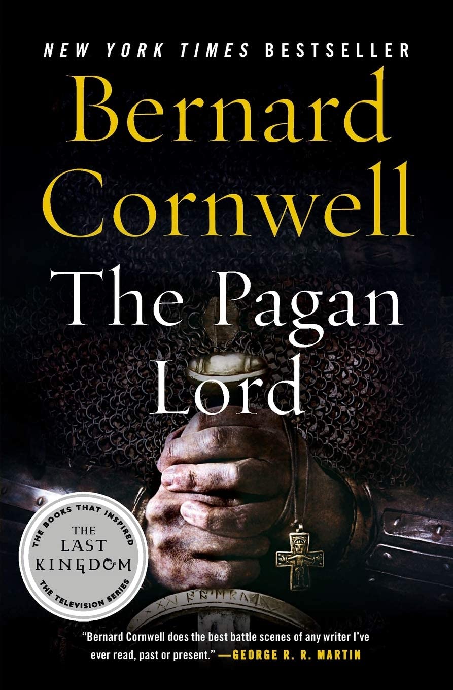 Full 6-book Saxon Tales collection by Bernard Cornwell fanned out showing all paperback spines