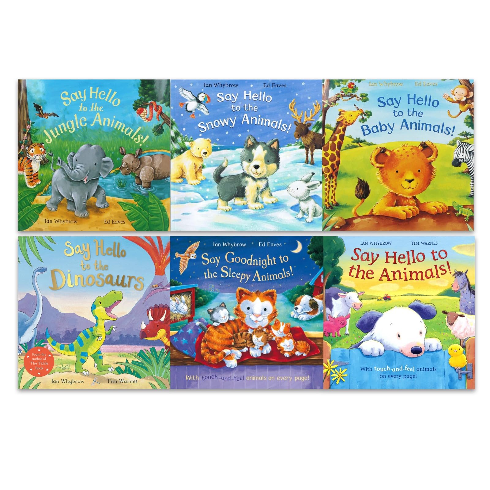 Say Hello to the Animals 6 Books Collection Set by Ian Whybrow paperback front covers fanned out