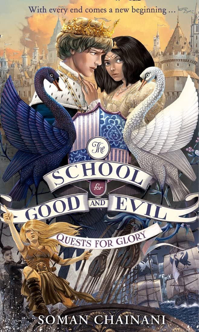 A Crystal of Time and One True King paperback covers from the School for Good and Evil series
