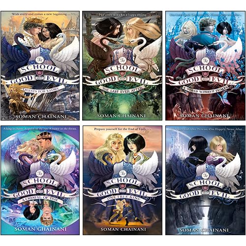 The School for Good and Evil 6 book paperback box set by Soman Chainani - front cover of the box set