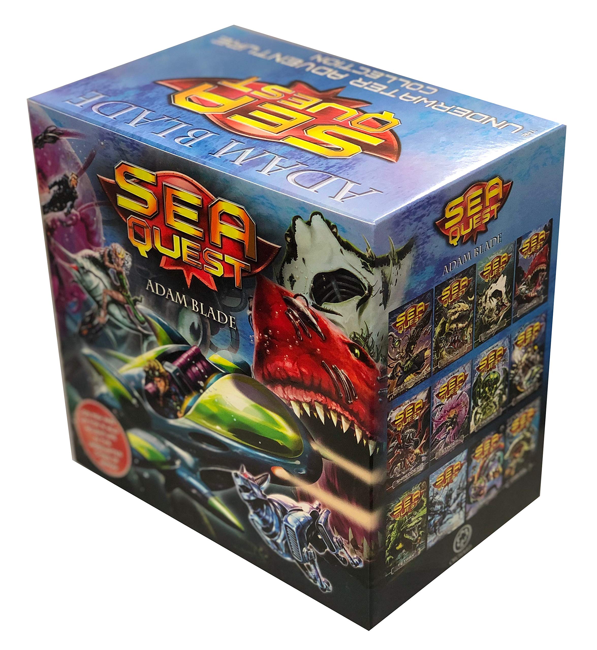 Sea Quest 24 paperback books by Adam Blade fanned out together, showing the full range of Robobeast cover art from Series 1-6.