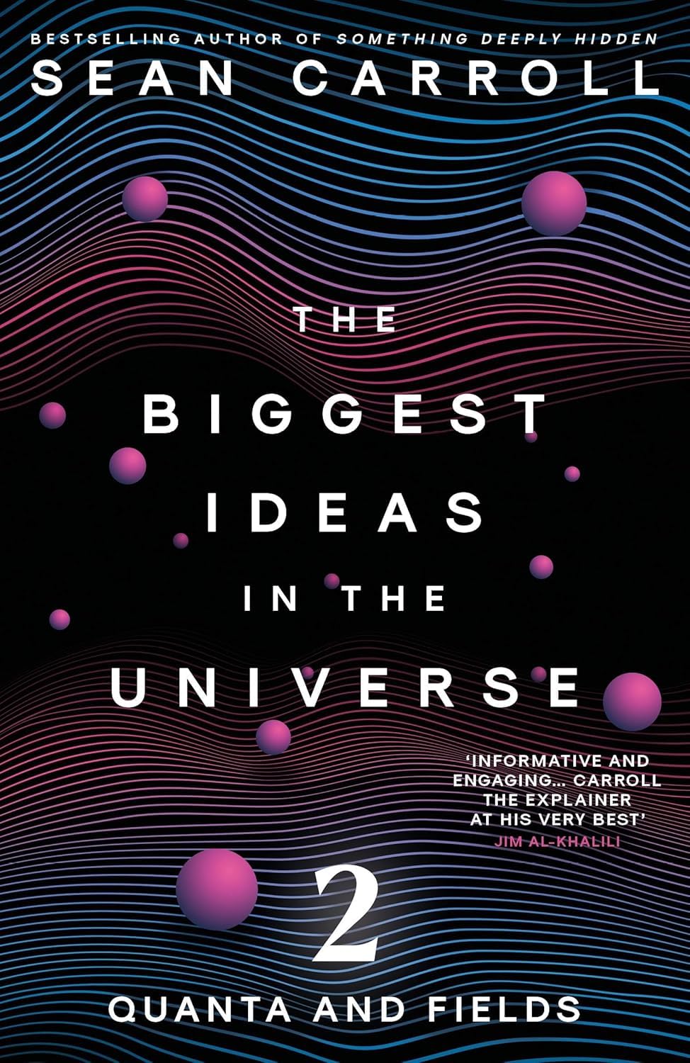 Close-up of Something Deeply Hidden paperback cover by Sean Carroll, exploring quantum mechanics interpretations