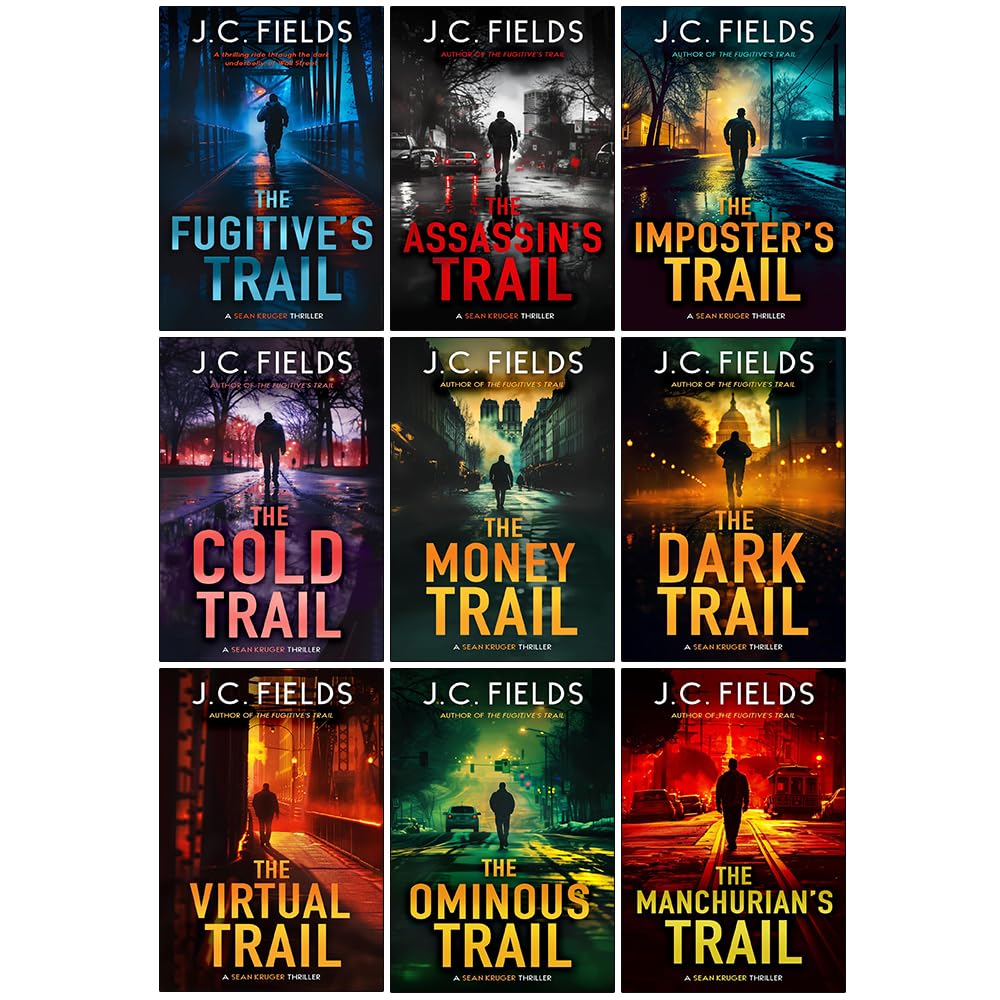 Sean Kruger Series 9 book set - spines lined up showing all nine paperback titles