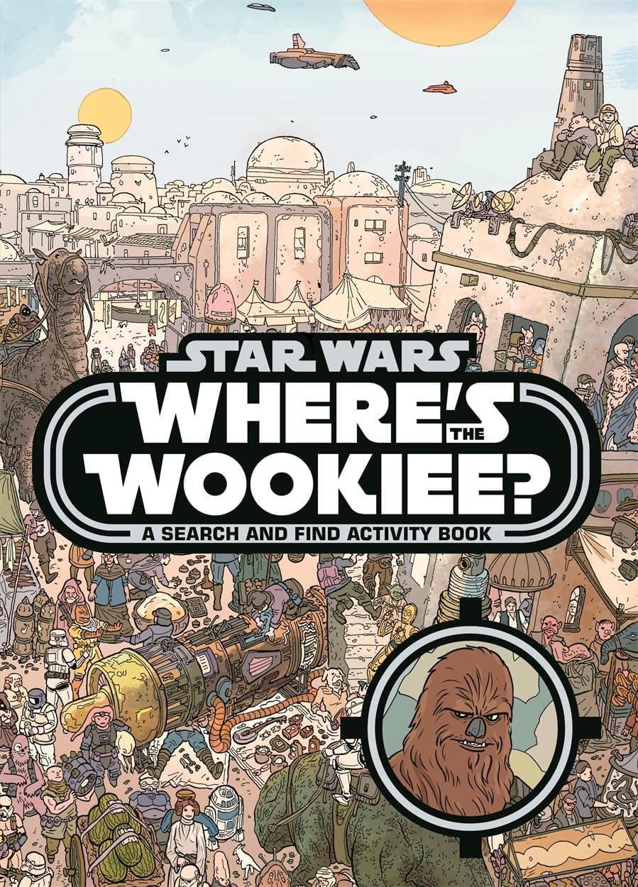 Inside page spread from a Search and Find paperback showing a densely illustrated hidden-object scene.