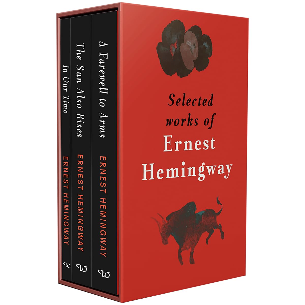 Selected Works of Ernest Hemingway 3 Books Collection Set paperback front cover, includes In Our Time, The Sun Also Rises, and A Farewell to Arms
