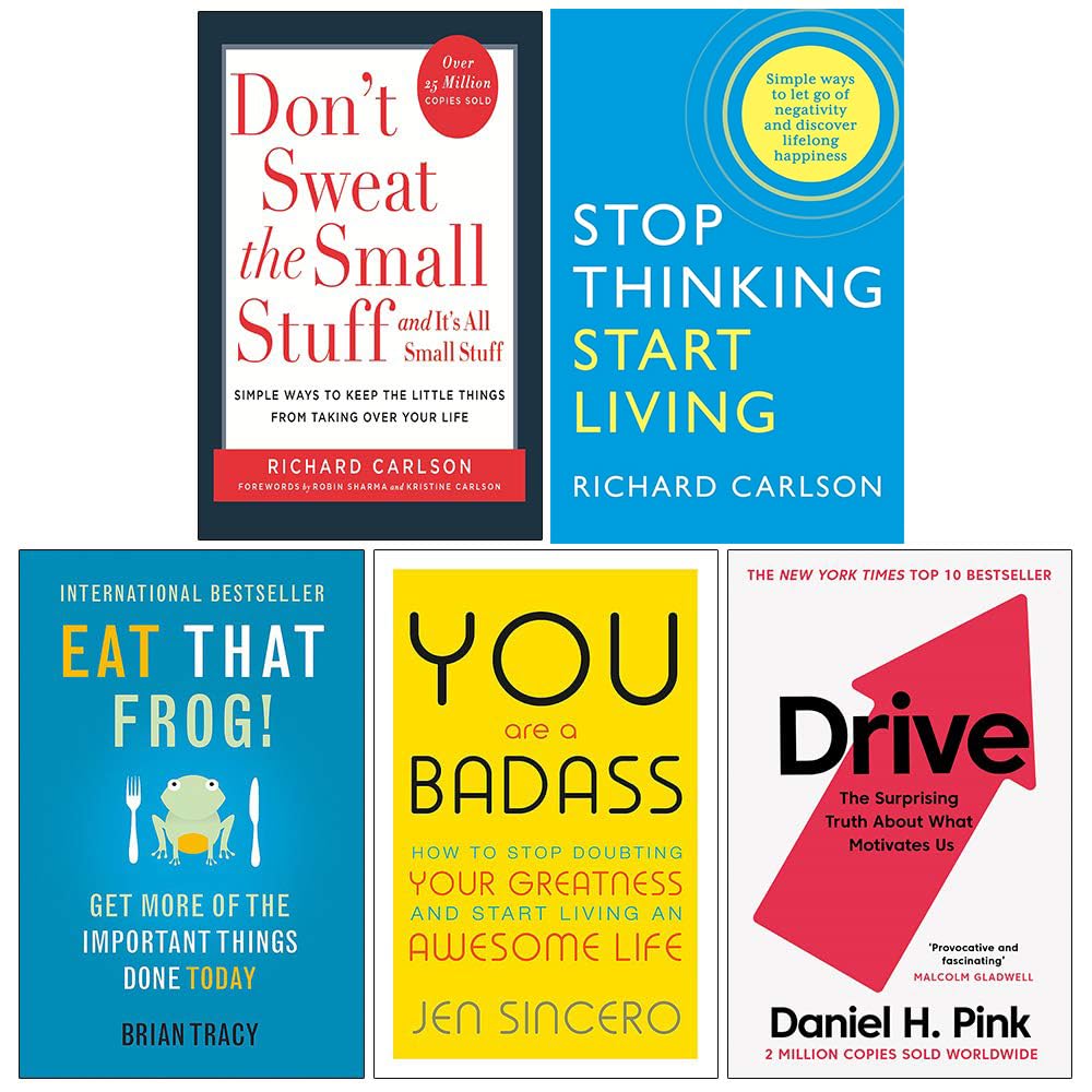 Self-Help Classics 5 Books Collection Set back cover and spines, paperback