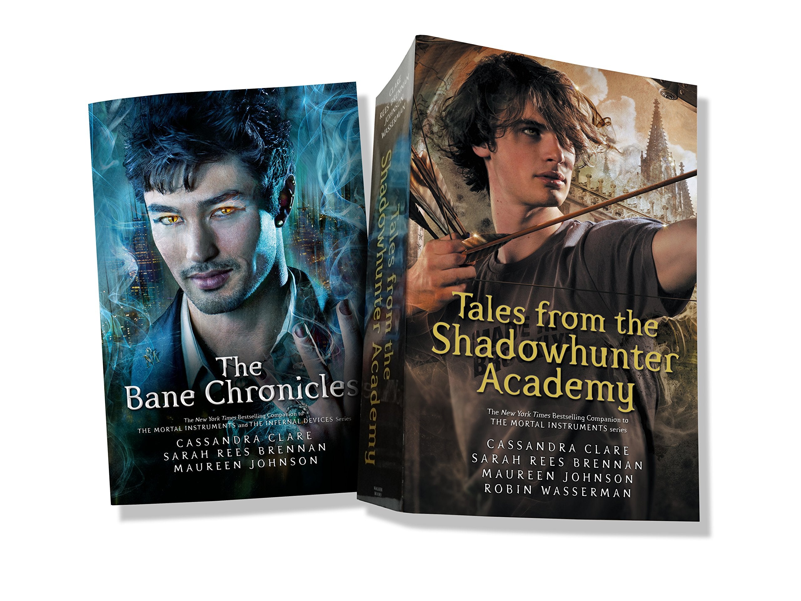Front cover of Shadowhunters Slipcase hardback set featuring The Bane Chronicles and Tales from the Shadowhunter Academy by Cassandra Clare