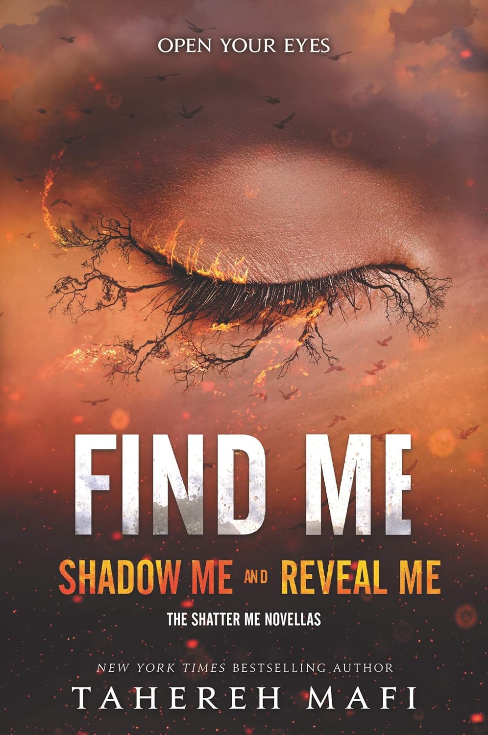 Back cover artwork from books in the Shatter Me series paperback set by Tahereh Mafi.