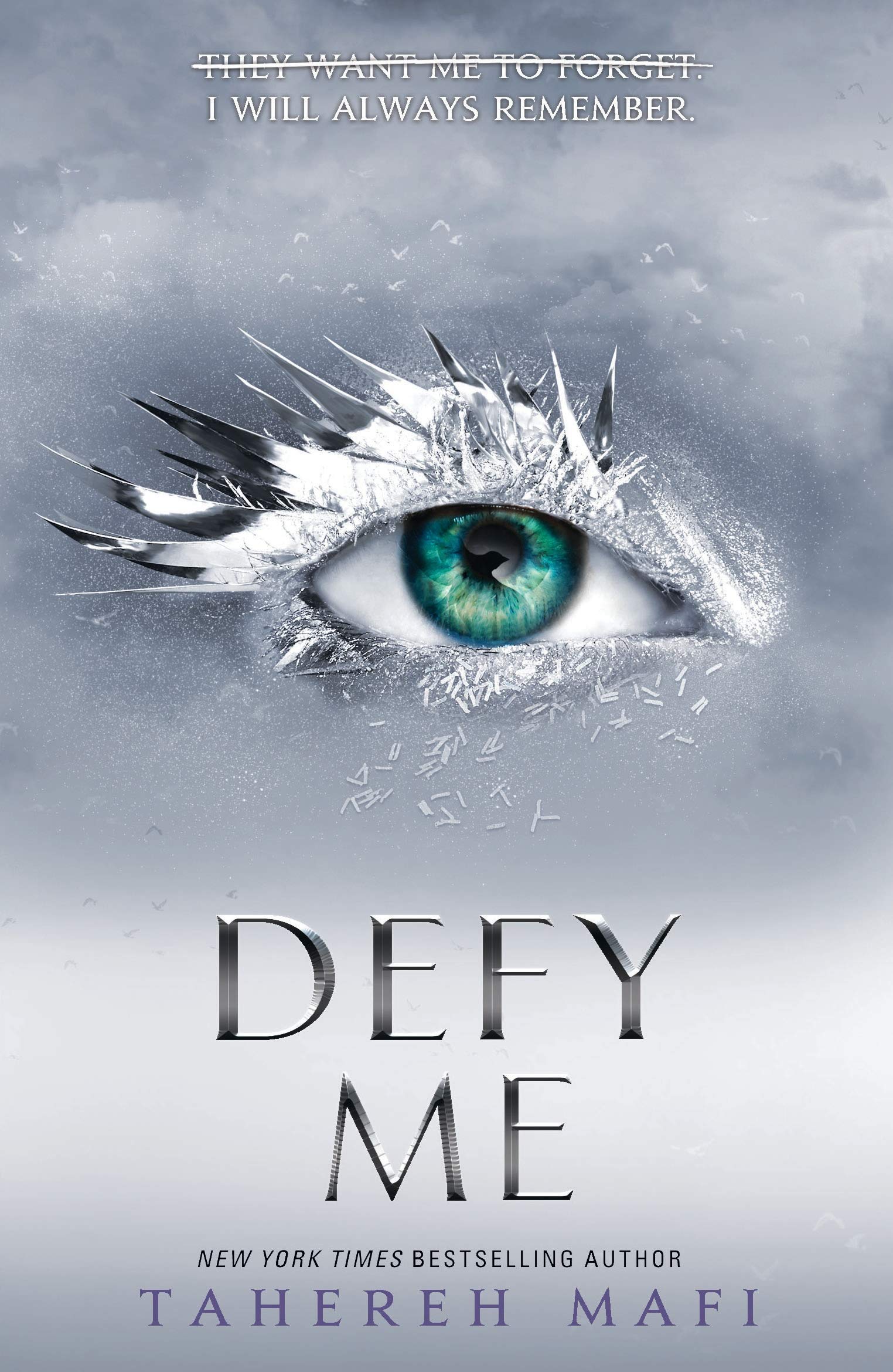Angled view of the Shatter Me series paperback collection set highlighting cover artwork and spine titles together.