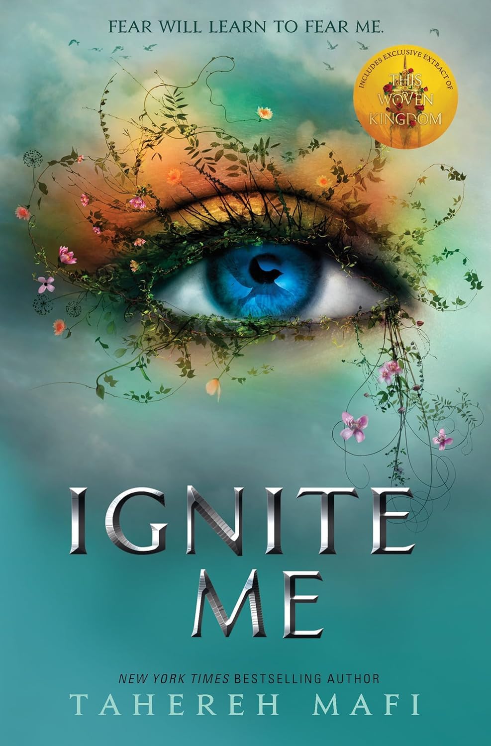 Shatter Me Series 7 books collection set by Tahereh Mafi laid out to show back cover summaries.