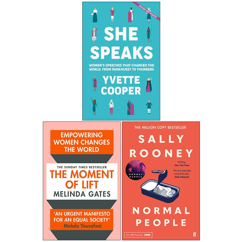 Front cover of the She Speaks, The Moment of Lift & Normal People 3-book paperback collection set