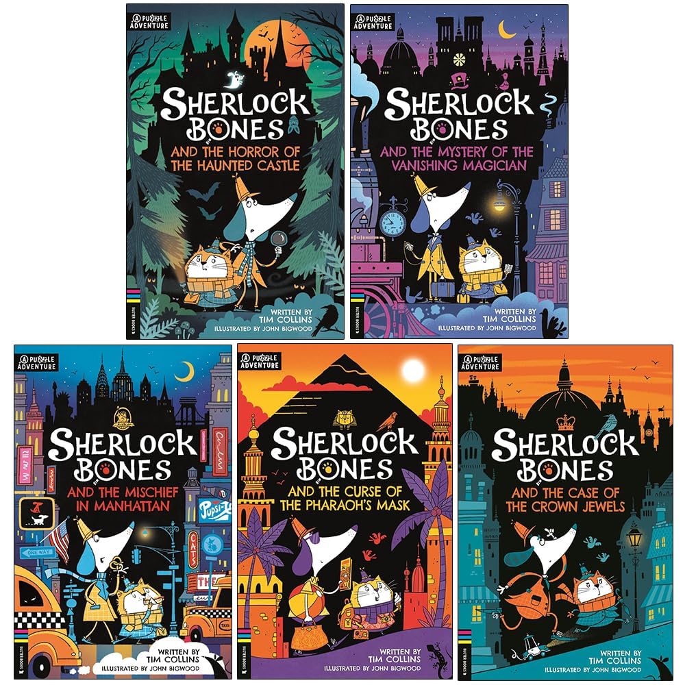 Front cover of Sherlock Bones and the Mischief in Manhattan paperback by Tim Collins