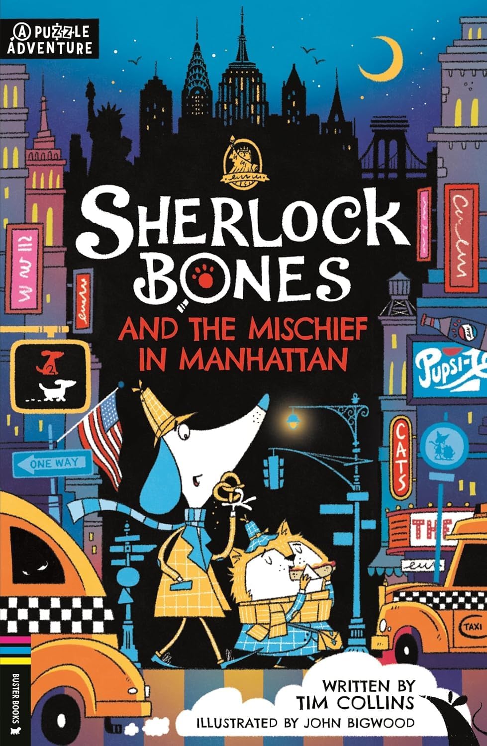 Back cover blurb and description from a Sherlock Bones paperback book by Tim Collins