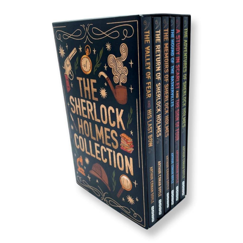 Back cover and spine detail of the Sherlock Holmes paperback collection by Arthur Conan Doyle