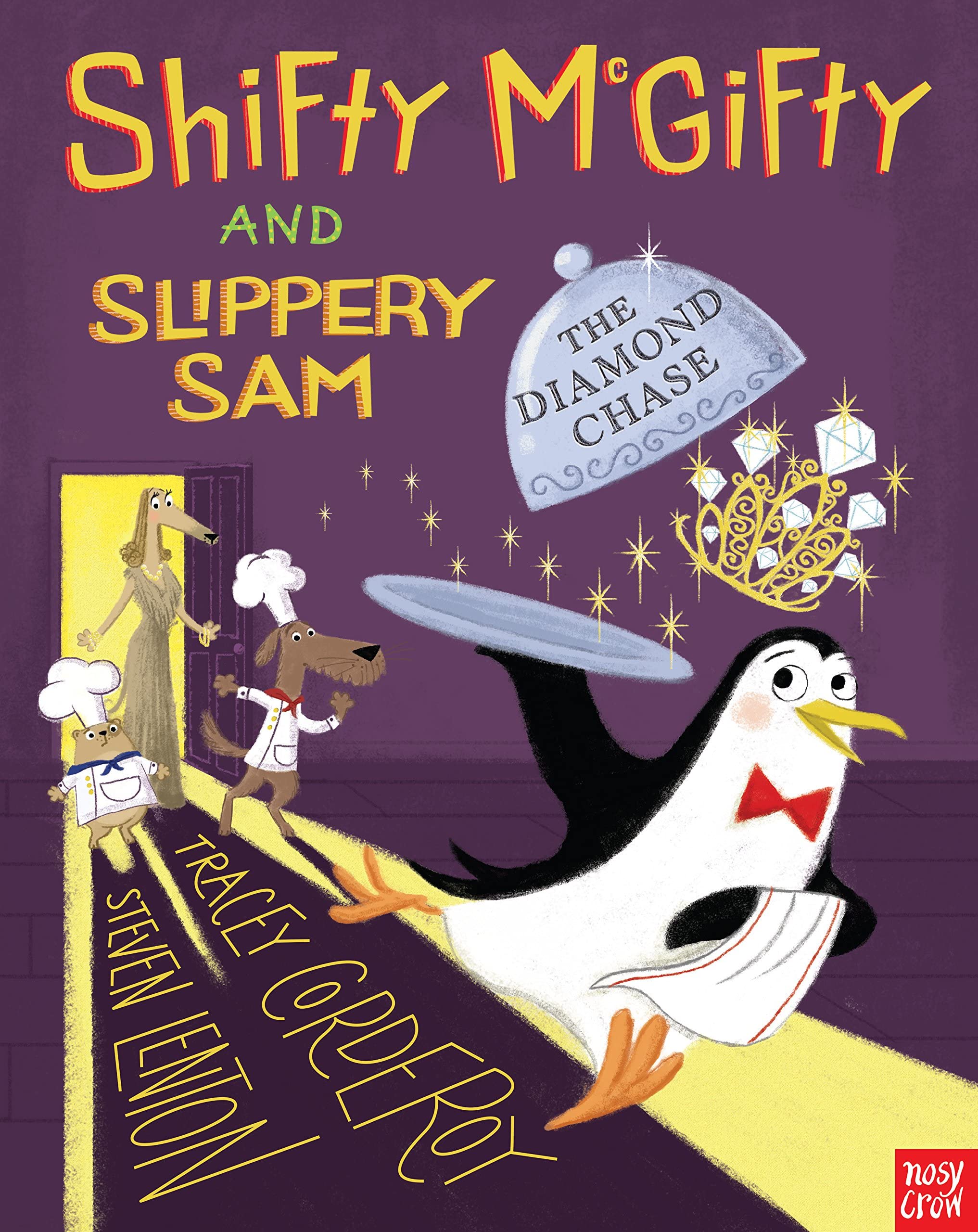 Inside page spread from a Shifty McGifty and Slippery Sam paperback showing rhyming text and illustrations