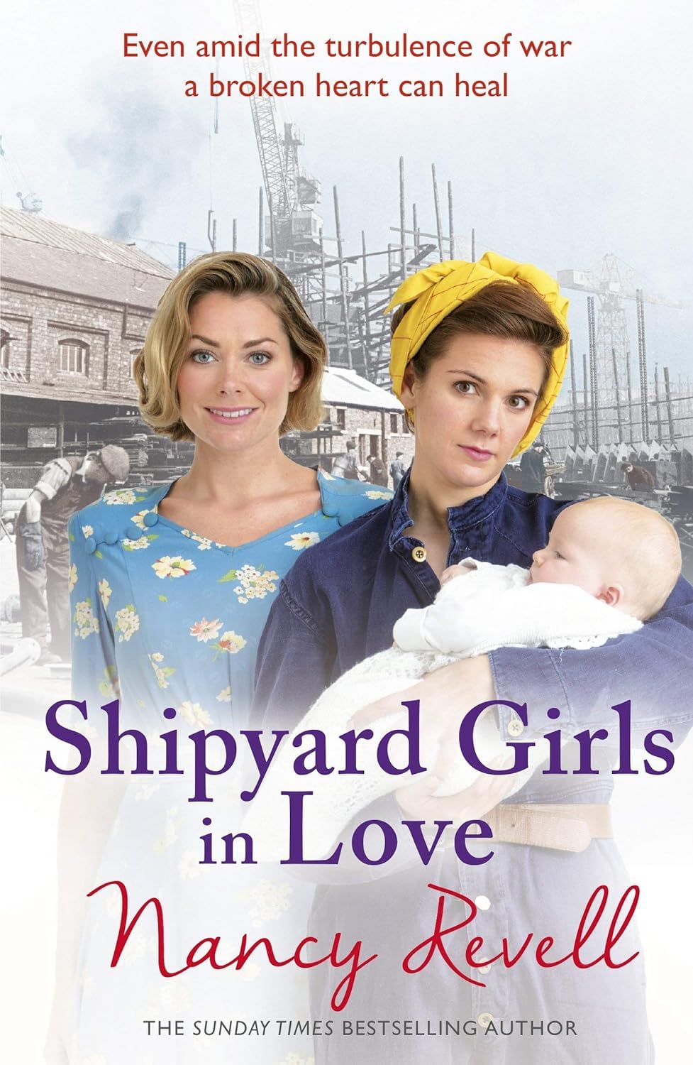 Angled view of the Shipyard Girls 6-book hardback set by Nancy Revell showing cover artwork and book thickness