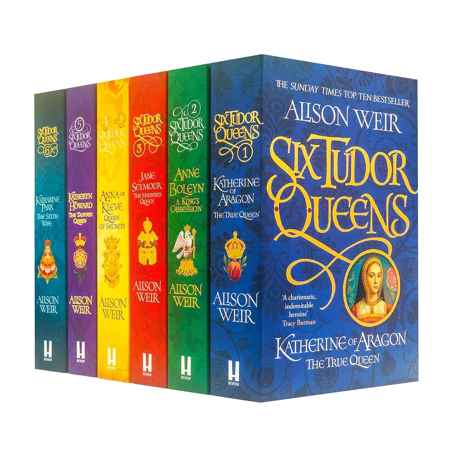 Six Tudor Queens Collection by Alison Weir 6 book paperback set front cover artwork